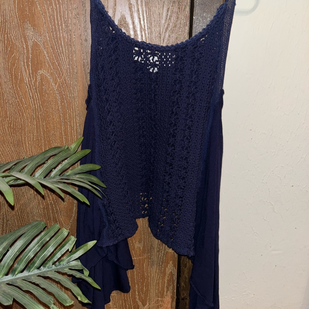Navy Flowy Tank Top From vintage Havana